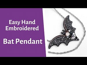 Shiny Beaded Bat Pendant Necklace 🦇 DIY Halloween Jewelry 🦇 Time Lapse Embroidery Tutorial