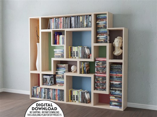 Tetris Bookcase DIY Plan: Expandable Bookshelf for Kids Room (PDF Download) - Etsy