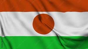 Niger flag is waving 3D animation. Niger flag waving in the wind. National flag of Niger. flag seamless loop animation. high quality 4K resolution