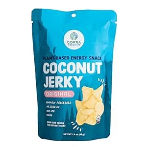 Copra Thai Coconut Jerky | Original Flavor | Dehydrated Coconut Meat | 100% Plant Based Snack, Vegan, Gluten Free, Non GMO (Case of 6 x 40g Bags)
