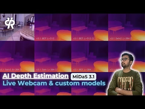 AI Depth Estimation with MiDaS 3.1 on Live Webcam & Custom Models