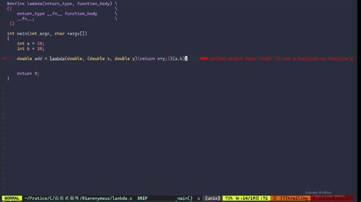 [C语言] 函数式编程 λ(lambda)表达式
