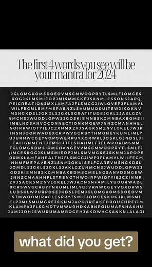 Discover your 2024 mantra! 👁️✨ Find the first 4 words in this grid—share them below. They're your guide for the year! #2024MantraChallenge | Tarot Card Reading with Tom - TarotTom.co.uk