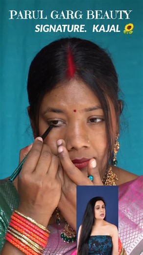 Simmi Gupta on Instagram: "@parulgargbeauty signature kajal technique 😍 . . { Kajal tutorial, how to apply kajal , smudge proof kajal , waterproof kajal , kajal hacks , black kajal , parulgarg beauty signature kajal, makeup hack, } . . #reelsinstagram #followformore #explorereels #trendingreels #kajaltutorial #smudgeproofkajal #parulgargmakeup #makeuphacks #reelitfeelit❤️❤️ #eyemakeup #simpleeyemakeup"