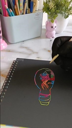 Scratch notebook easy drawing #magic #diyart #drawing