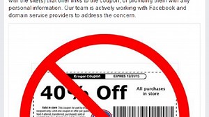 Alert: Fake Kroger coupon on Facebook