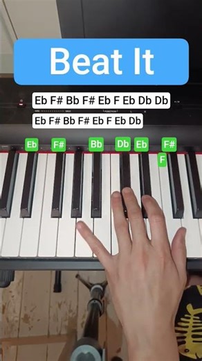 BEAT IT Michael Jackson Piano Tutorial VERY EASY #shorts