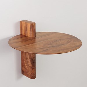 Round Floating Wooden Shelf Walnut Wall Shelves - Etsy