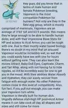 Vaporeon Is The Best Pokemon For Human Breeding