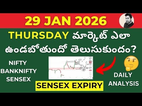 NIFTY & BANKNIFTY PREDICTION FOR TOMORROW IN TELUGU THURSDAY 29 JAN 26 #NIFTYPREDICTION #BANKNIFTY