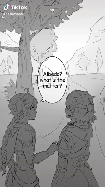 Genshin Impact Fanart: Albedo x Aether x Xiao Comic Sketch