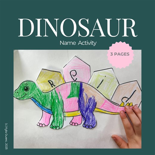 Dinosaur Name Craft Name Tracing Toddler Activity Homeschool Preschool 2-3 Year Old April Name Recognition Printable Name Practice - Etsy