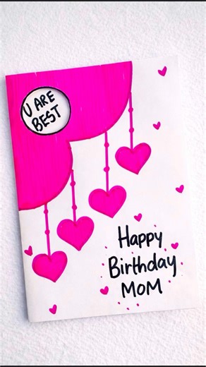 No Glue? No Problem! Birthday Card for Mother With Brush Pens! #shorts #shortsfeed #youtubeshorts