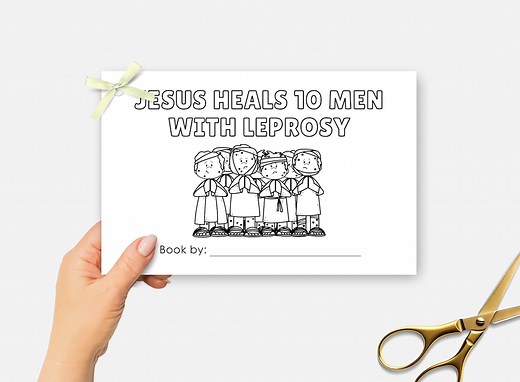 Jesus Heals 10 Men With Leprosy, Printable Mini Bible Book, Sunday School Craft, Kids Bible Lesson Coloring Activity, Bible Story Book - Etsy