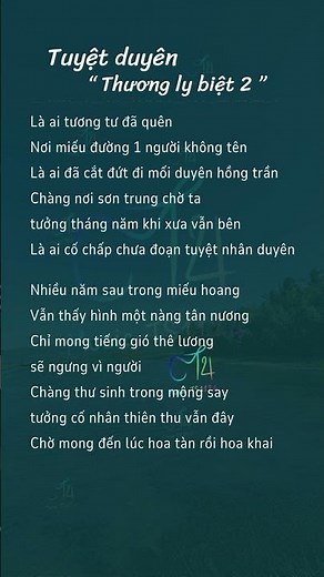 Tuyệt duyên - thương ly biệt 2 #lyrics #thuonglybiet #tuyetduyen #nganngan