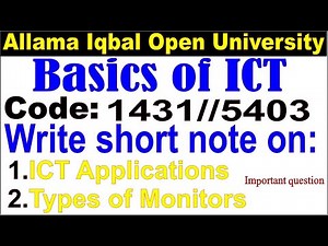 aiou 1431/5403 code || ICT applications/ types of monitors// guess paper 1431 code
