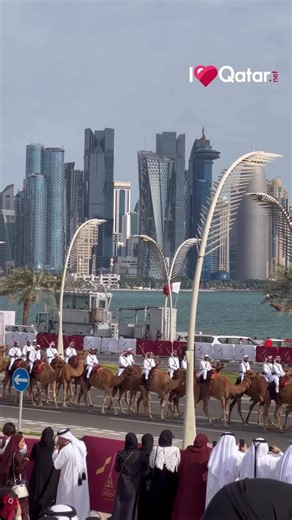 ILQ - ILoveQatar Network on Instagram: "🐪🐎🐾Camels, horses, and dogs take center stage at Qatar National Day Parade.🇶🇦 Qatar National Day 2025 | QND 2025 | @moc_qatar @qatar.mod @nd.qatar @moi_qatar"