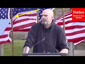 VIRAL MOMENT: US Flags Blow Over During John Fetterman Speech