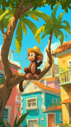 🐒 “चालाक बंदर और जादुई टोपी” #viral #cartoonshorts #animalstory