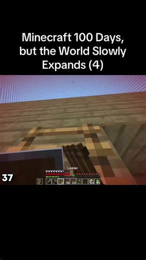 Minecraft 100 Days, but the World Slowly Expands