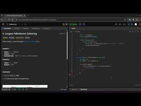 LeetCode #5 Longest Palindromic Substring