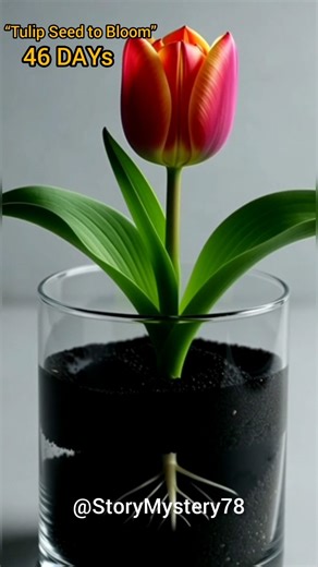 Tulip flower growing from seed Time-Lapse. #flowers #tulip #cute