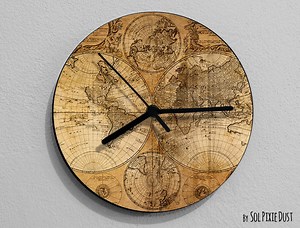 Vintage Old Map Compass - Wall Clock - Etsy