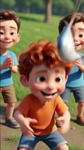 Happy Kids Catching Fish 🎣 | Fun 3D Cartoon Fishing Video for Children#KidsCartoon#3DAnimation