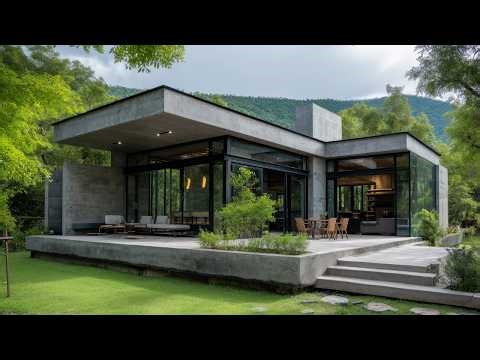 Concrete & Glass Perfection | Modern Minimalist Single Story House Design 2026