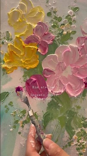 화려한게 제일 좋아💐 꾸덕꾸덕 아크릴 나이프페인팅🎨🤍knife painting 합정 취미미술🤍
