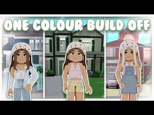Bloxburg | One Colour build Off Challenge with Amberry and Phoeberry! | Speed Build