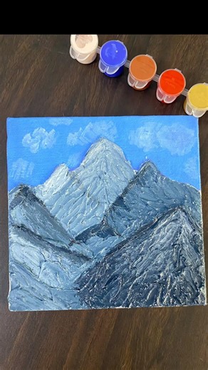 Easy Mountain Texture Art | DIY ART | #shortsfeed #shorts