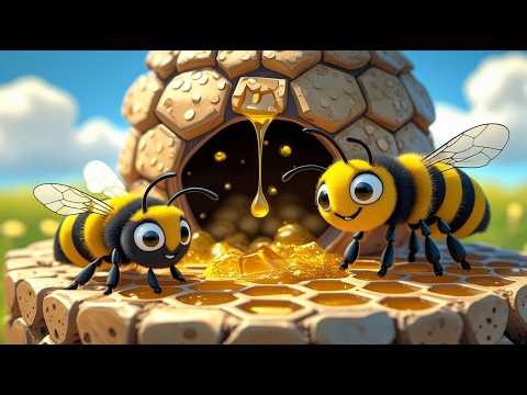🐝🎶 Five Little Busy Bees | Fun Nursery Rhyme Song for Kids | Cute Bee Animation
