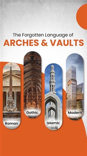 Technostruct Academy on Instagram: "The forgotten language of architecture is making a comeback. 🤯 Arches and vaults aren't just about style; they were structural breakthroughs born from stone, ambition, and the need to span space without steel. From the Roman round arch to the soaring heights of Gothic vaults and the layered symmetry of Islamic patterns, these curves solved problems of space and pressure. And guess what? They're resurfacing in eco-conscious design because curves are incredibly