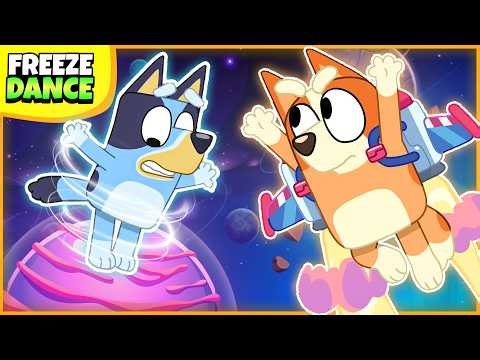Bluey Space Floor Is Lava 🚀 | Brain Break | Songs for Kids | Movement Song with Actions