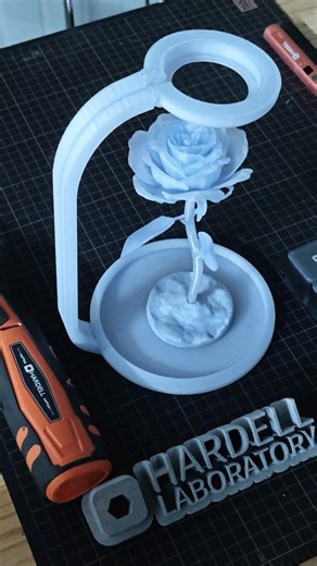 I Turned 3D Print + Clay Into a GLOWING Flower (Hardell Made It POP!) ✨#hardell #3dprint #diy #diy3d