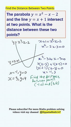 Coordinate Geometry | Intersection of Line and Parabola | Find the Distance Between two Points
