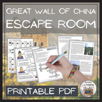 Great Wall of China Escape Room | Social Studies & Ancient History Activity
