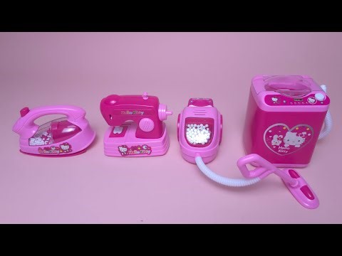 2 Minutes Satisfying With Unboxing Hello Kitty Pink​ Household Sewing Machine Set ASMR (No Music)