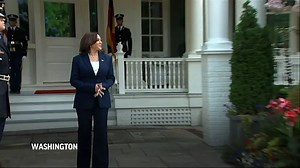 Harris welcomes Merkel to VP residence