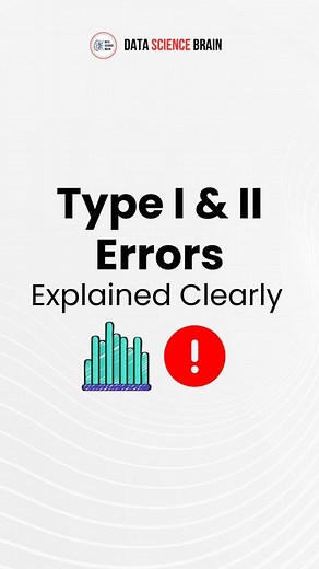 Deepak Jose | Data Science & Gen AI on Instagram: "👀 Type I & II Errors Explained Clearly👇🏻 Type 1 and Type 2 errors are concepts from statistical hypothesis testing, which help us understand the potential mistakes that can occur when making inferences from data. Type 1 Error (False Positive, Denoted by 𝛼 (alpha)) Definition: Rejecting the null hypothesis (𝐻0 ) when it is actually true. Example: A fire alarm goes off (indicating a fire) when there is no fire. Purpose: To measure the risk of