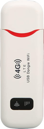 Mobiler WLAN Router,4G Router mit SIM-Slot-Dongle, USB WLAN Stick Unterstützung 10 Benutzer Hochgeschwindigkeitsstabiles Signal WPA WPA2 Verschlüsselung Weißer WiFi Router für Zuhause Reisen Büro