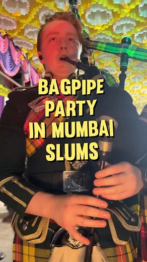 Robin Alderslowe on Instagram: "Bagpipe Party in Mumbai Slums, Visiting a wonderful Indian family for a Birthday Party. #india #slum #scottishbagpipes #scottishbagpiper"