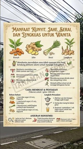 manfaat kunyit, jahe, sereh dan lengkuas untuk wanita