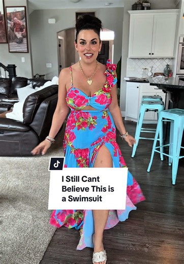 Stunning One Piece Swimsuit Set with Matching Skirt