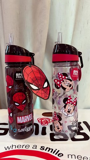 Smoggle 650ml bottle #strawbottle #spaiderman #minniemouse #smiggle