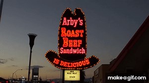 Arby's neon sign, Las Vegas on Make a GIF