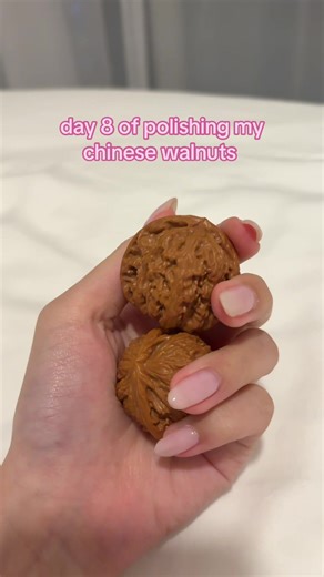 day 8 of polishing my fancy chinese wenwan walnuts #wenwanwalnut #chinesewalnut #asmr