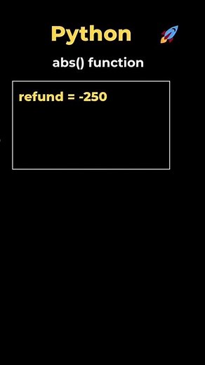 6. abs() function in Python #datascience #coding