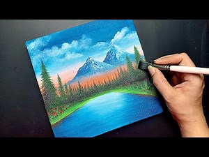 How to Paint a Stunning Mountain Landscape with Lake | Acrylic Painting Tutorial